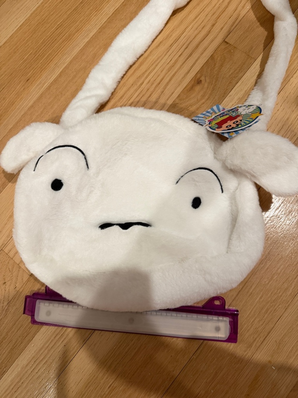 Miniso Crayon Shinchan Collection Shoulder Bag, White Fluffy, NWT - Picture 11 of 12